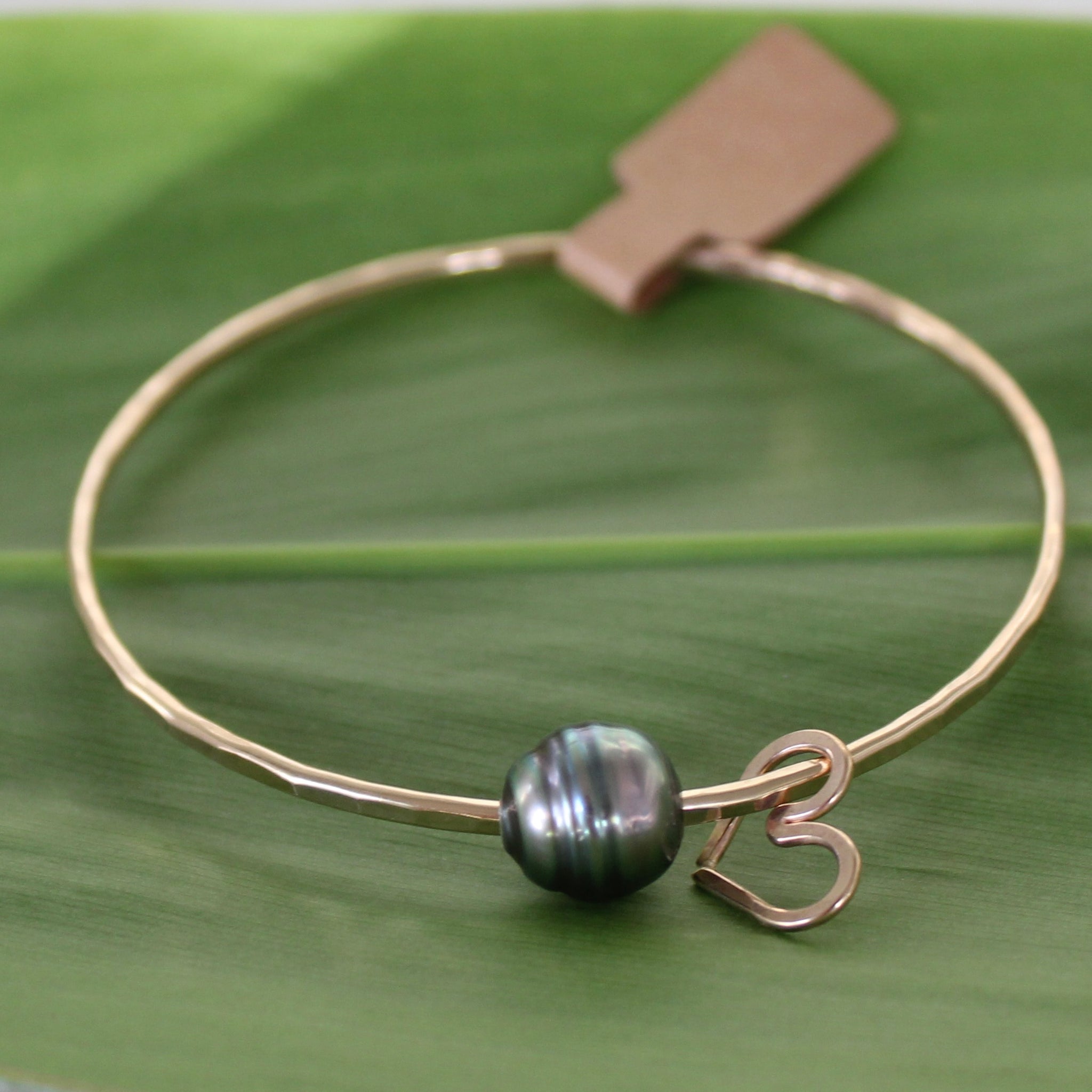 Size 8 Gold 12 GA - Tahitian Baroque Pearl Bangle