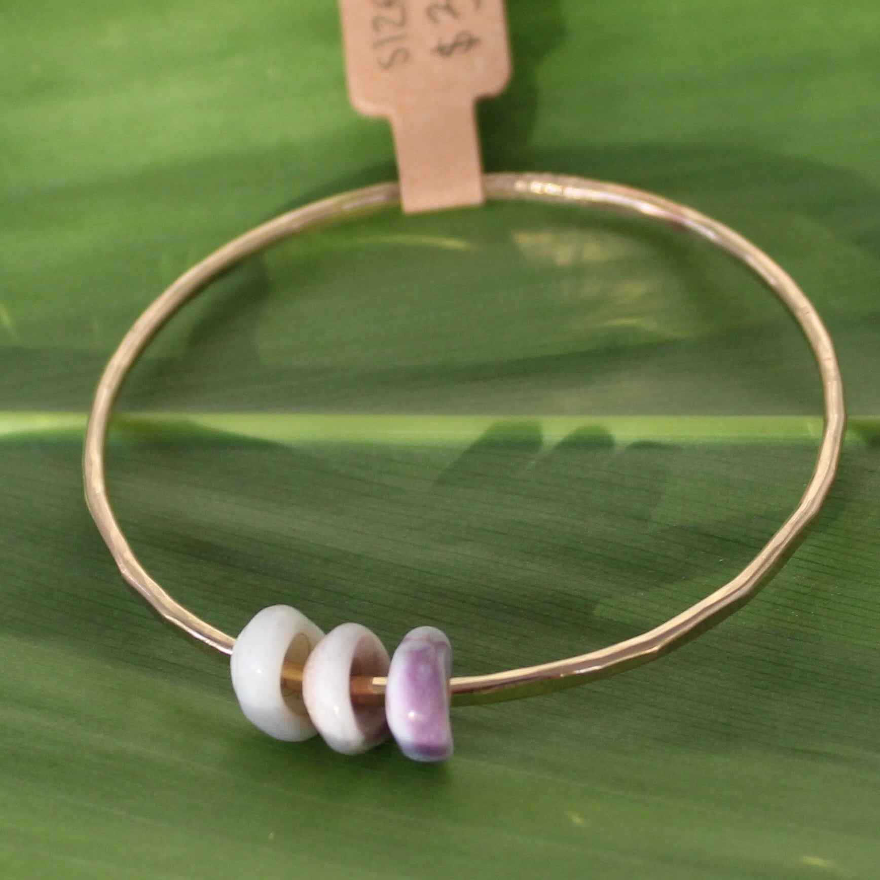 Size 7 Gold 12 GA - Puka Shell Bangle