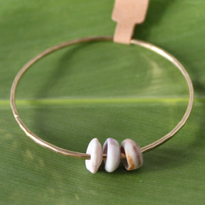 Size 8 Gold 12 GA - Puka Shell Bangle