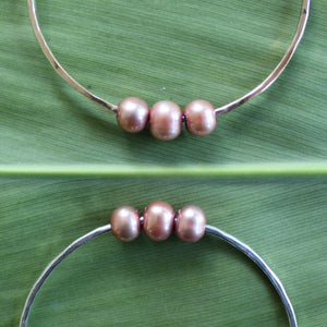 Champagne Triple Pearl Bangle