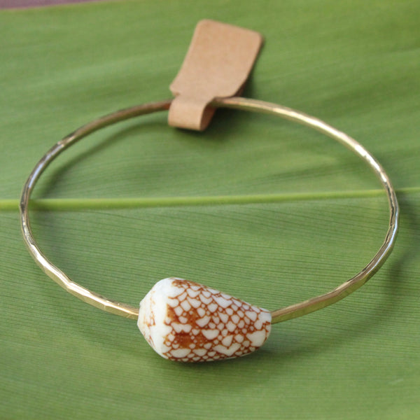 Size 8 Gold 12 GA - Shell Bangle