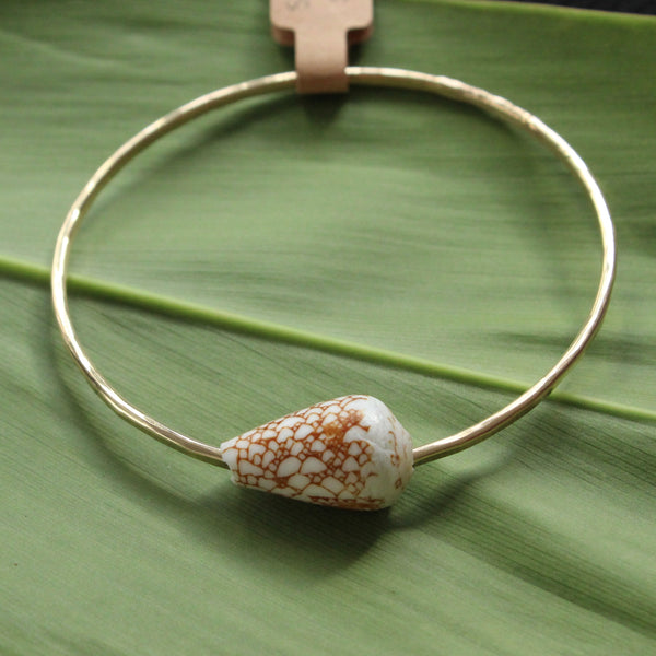 Size 8 Gold 12 GA - Shell Bangle