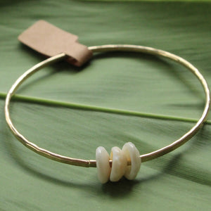 Size 8 Gold 12 GA - Puka Shell Bangle