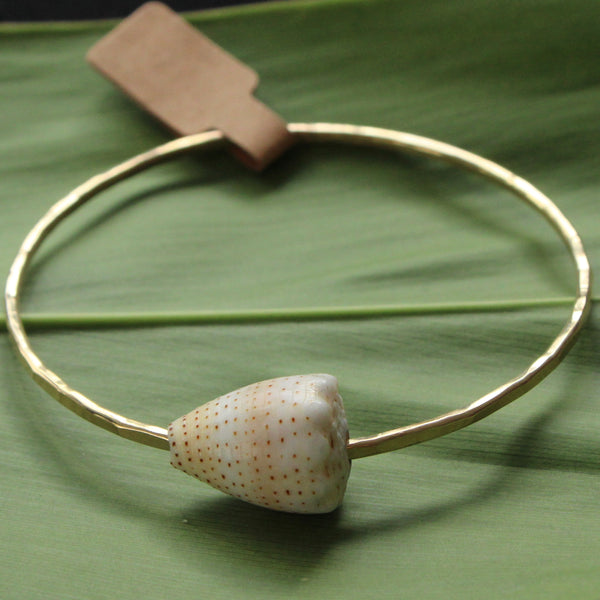 Size 8 Gold 12 GA - Shell Bangle